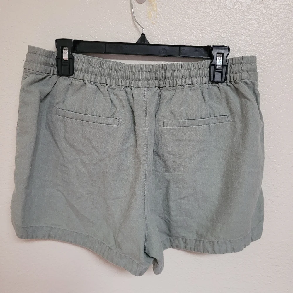 J. Crew Seaside Linen Blend Shorts Sage Green